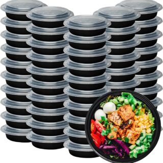 16 Oz Blk Round 10 Pcs