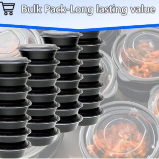 16 Oz Blk Round 5pcs