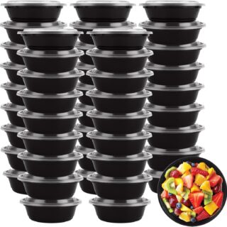24 Oz Blk Round 10 Pcs