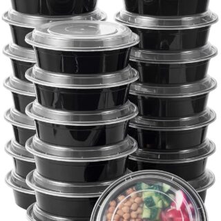 28 Oz Blk Round 5 Pcs