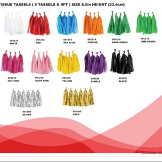 5 TISSUE TASSELS 9FT