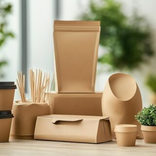 Collection Ecofriendly Food Packaging Containers Made Paper Cardboard_14117 1096455