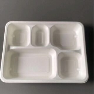 5 COMPARTMENT BAGASSE PLATE 50 CT PCS $7.60. 10 PK IN CASE $76.00